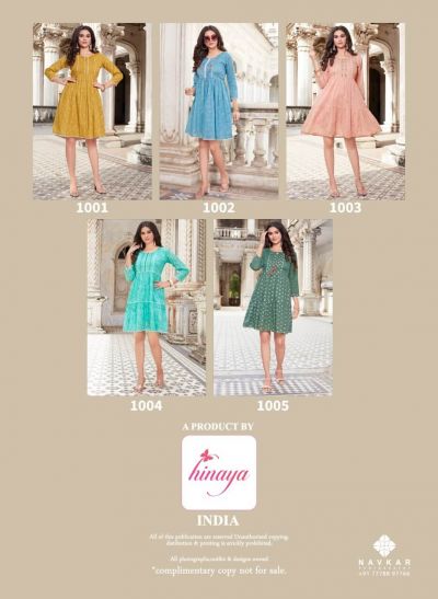 Hinaya Saraa Vol 1 Cotton Designer Exclusive Kurti Collection